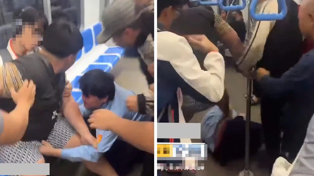 Công an xác minh vụ 2 thanh niên đánh người đàn ông mặc áo bảo vệ trên tàu Metro số 1