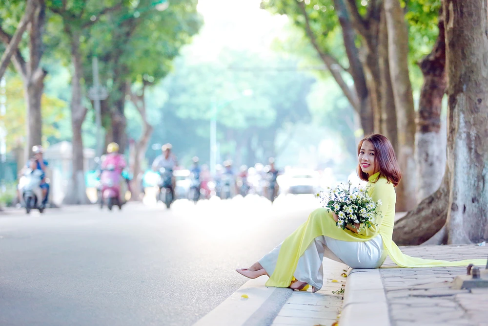 Thiếu nữ Hà thành 'đọ sắc' cùng hoa cúc họa mi ảnh 13