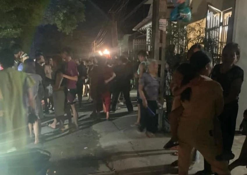 Hiện trường nơi xảy ra vụ án mạng. Ảnh CTV