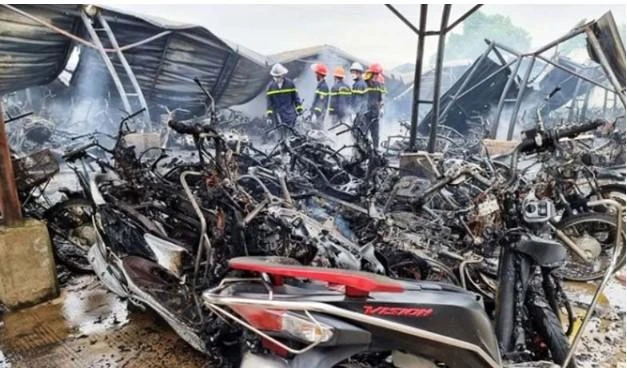 Hiện trường vụ cháy. Ảnh CTV