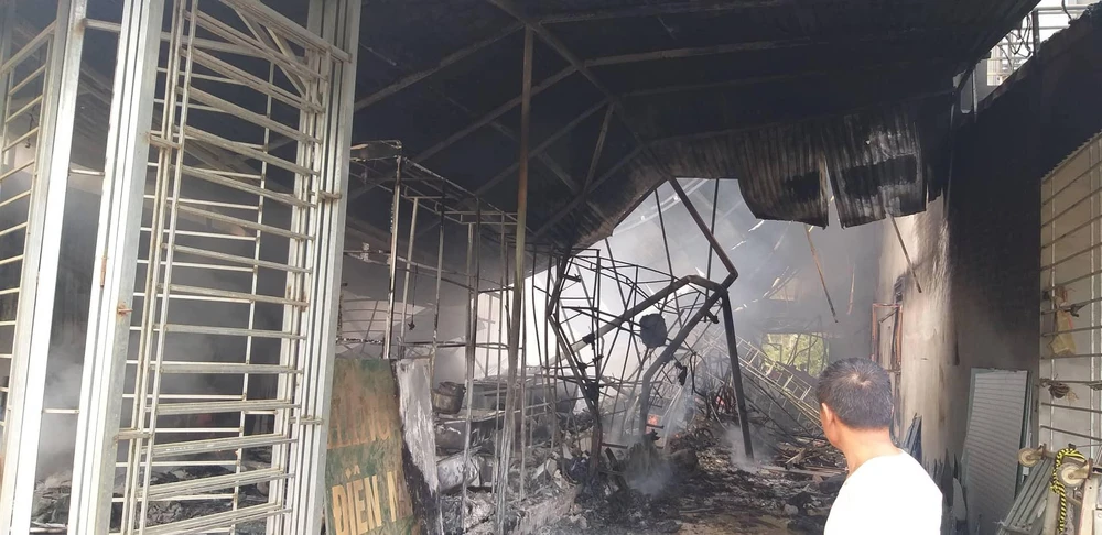 Hiện trường vụ cháy. Ảnh: CTV