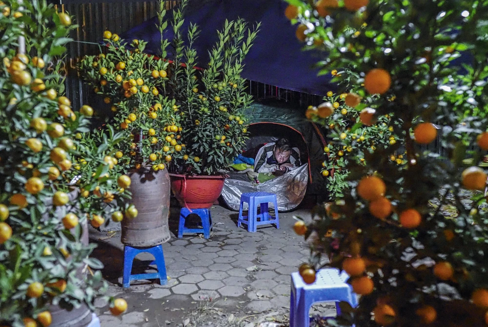 Tất cả đều co ro trong những chiếc lều được chuẩn bị sẵn.