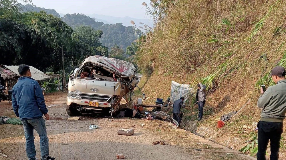 Hiện trường vụ tai nạn. Ảnh: CTV