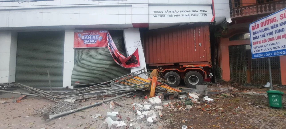 Hiện trường vụ tai nạn. Ảnh CTV