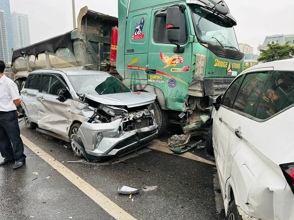 Hiện trường vụ tai nạn. Ảnh CTV