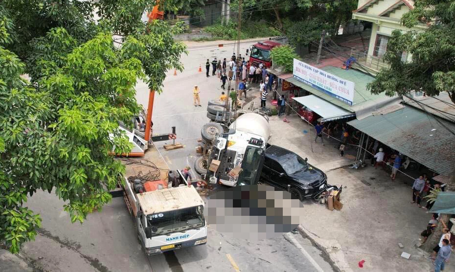 Hiện trường vụ tai nạn. Ảnh CTV