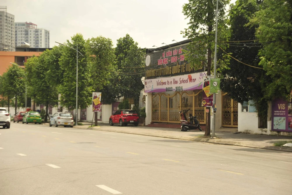 Khu vực cổng Trường Phổ thông Quốc tế Việt Nam. Ảnh CTV