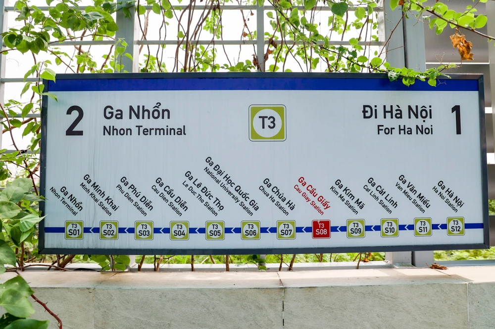 Sơ đồ nhà ga của đường sắt đô thị Nhổn - ga Hà Nội.