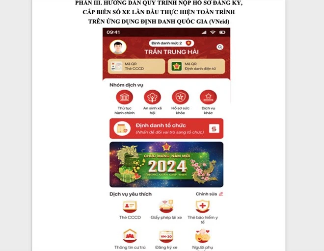 đăng ký xe bằng ứng dụng VNeID