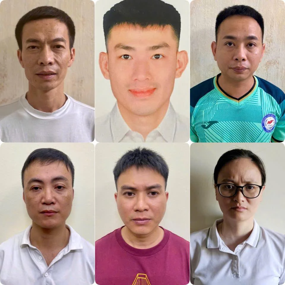 6 bị can khác trong vụ án. Ảnh CA