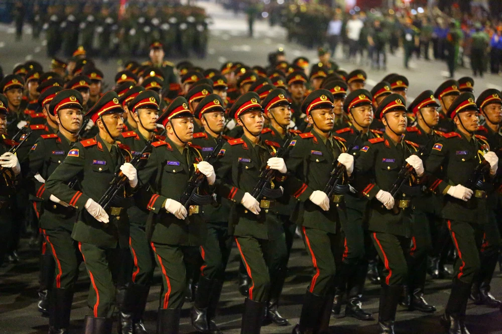 Trong đội hình này, có 59 cán bộ, chiến sĩ tham gia lễ duyệt binh kỷ niệm 80 năm Ngày Chiến thắng phát xít tại Nga.