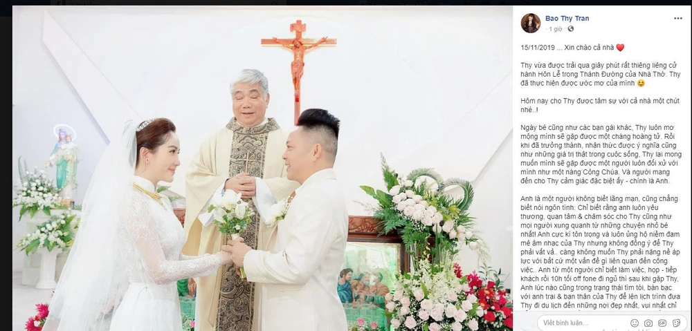 Một số hình ảnh trong đám cưới của Bảo Thy tại nhà thờ ảnh 2