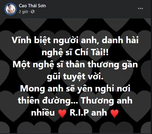 Nhiều nghệ sĩ chia buồn, tiếc thương danh hài Chí Tài ảnh 5