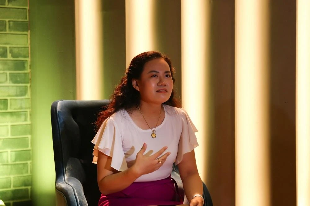 Chị Thy An trong chương trình. Ảnh: CTCC Chị Thy An trong chương trình. Ảnh: CTCC