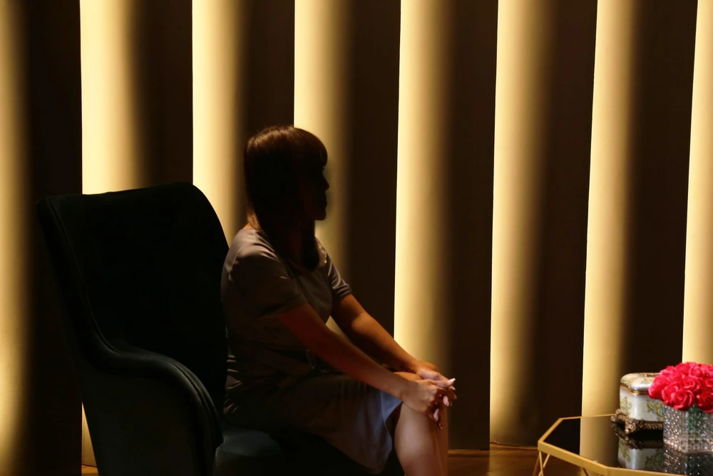 Chị A tại chương trình Người thứ ba. Ảnh: CTCC