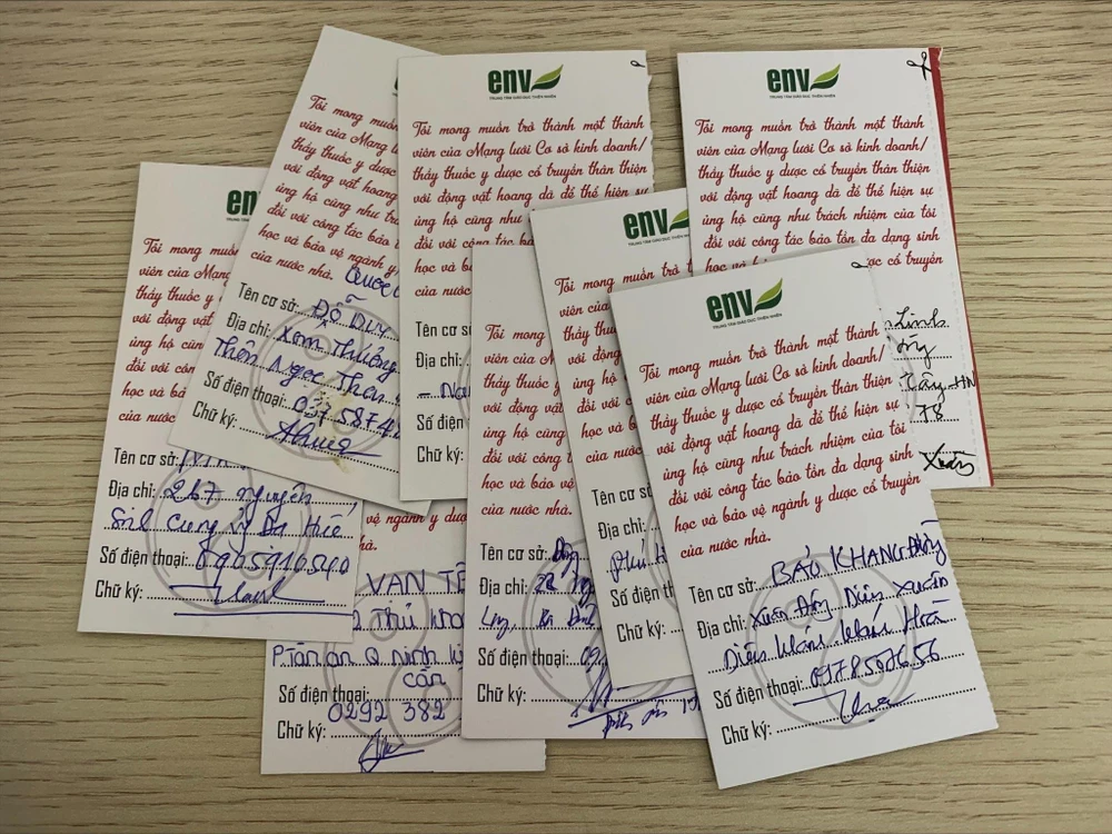 Các cam kết bảo vệ động vật hoang dã từ các cơ sở bán thuốc Y học cổ truyền.