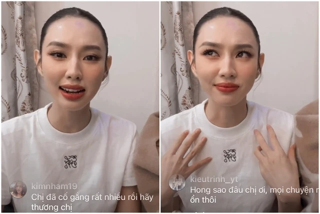 Thùy Tiên nghẹn ngào gửi lời xin lỗi đến ban tổ chức Hoa hậu Hòa bình Quốc tế và người hâm mộ vì sự bốc đồng của bản thân. Ảnh: Chụp màn hình