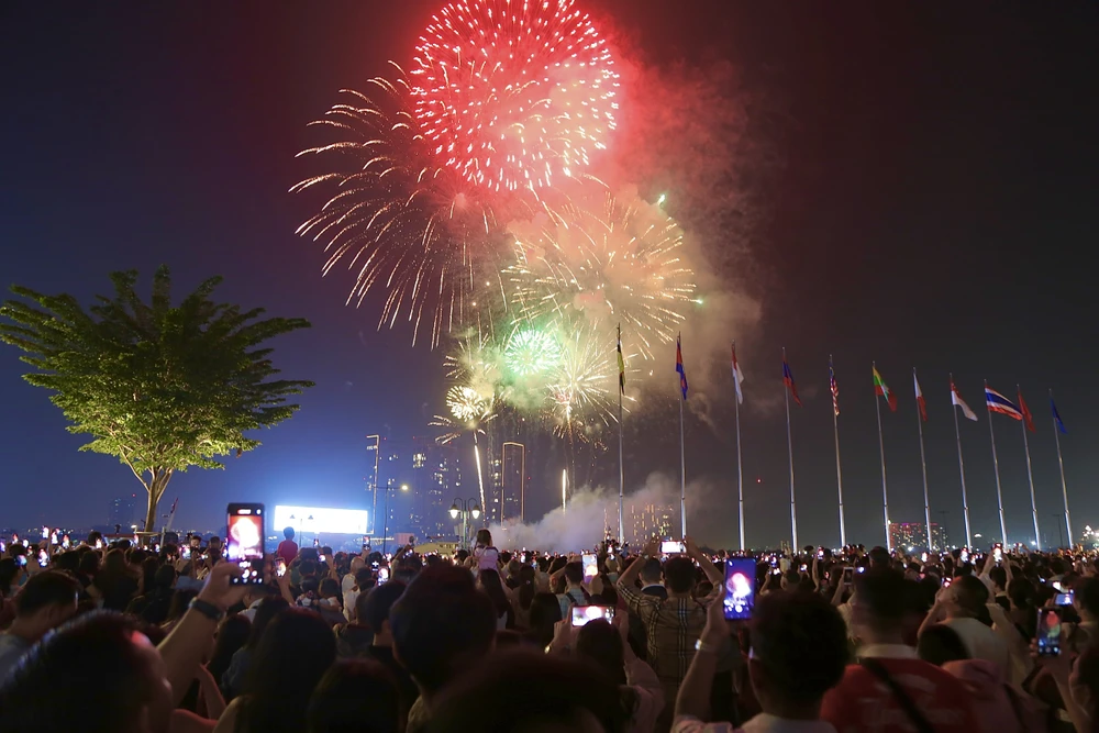 Pháo hoa rực sáng bầu trời TP.HCM chào đón năm mới Ất Tỵ 2025