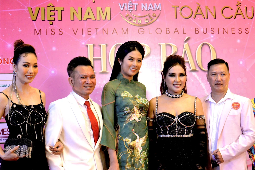 Hoa hậu Ngọc Hân tại họp báo Hoa hậu Doanh nhân Việt Nam Toàn cầu 2022. Ảnh: NGUYỄN TRÀ