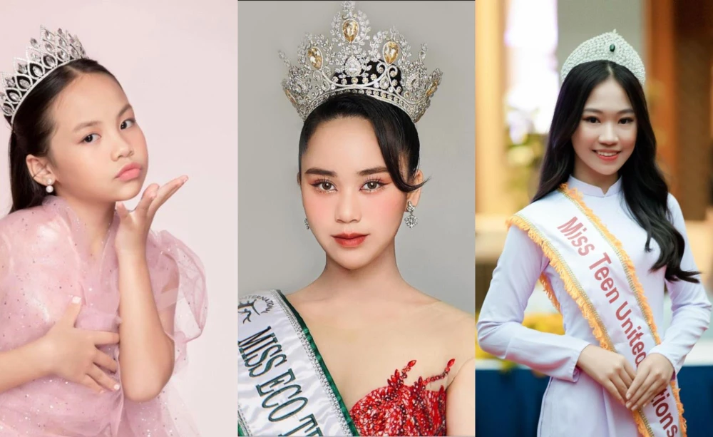 Hoa hậu Phương Nga, Hoa hậu Vũ Huyền Diệu và Hoa hậu nhí Phùng Hiểu Anh