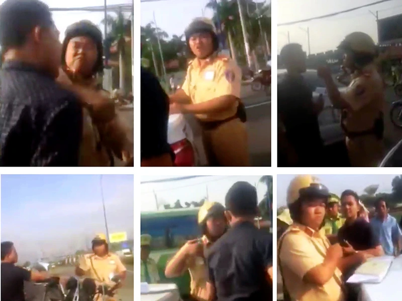 Cảnh sát giao thông Rạch Chiếc đánh người 