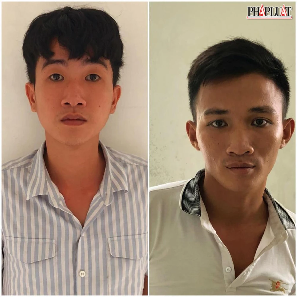 Huy (bên trái) và Thành tại cơ quan điều tra. Ảnh: CA Huy (bên trái) và Thành tại cơ quan điều tra. Ảnh: CA