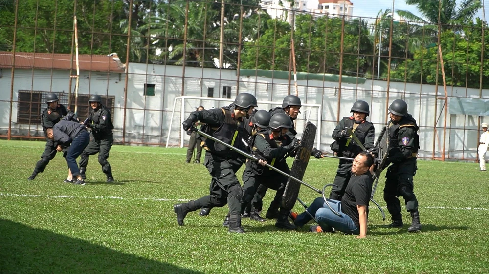 Đây là lực lượng tinh nhuệ, vũ khí hiện đại, được tổ chức luyện tập thường xuyên để sẵn sàng chiến đấu khi có điều động. Ảnh: NT