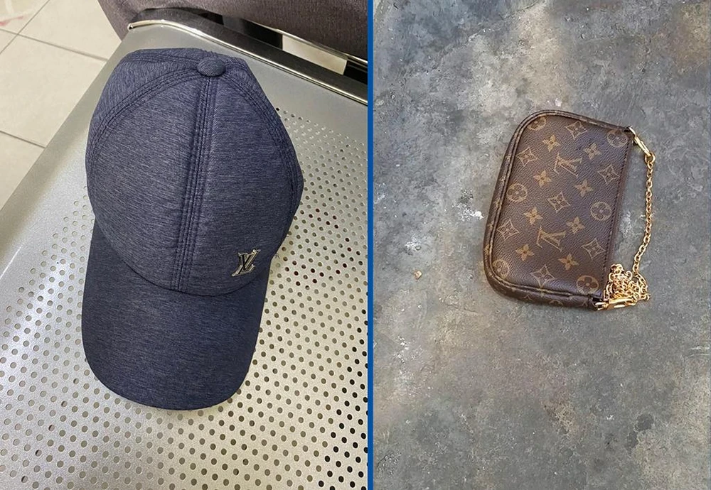 Tang vật là chiếc mũ và một chiếc túi của gia đình anh C bị bỏ lại. Ảnh: NT