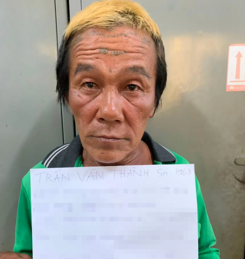 Trần Văn Thành tại cơ quan điều tra. Ảnh: CA