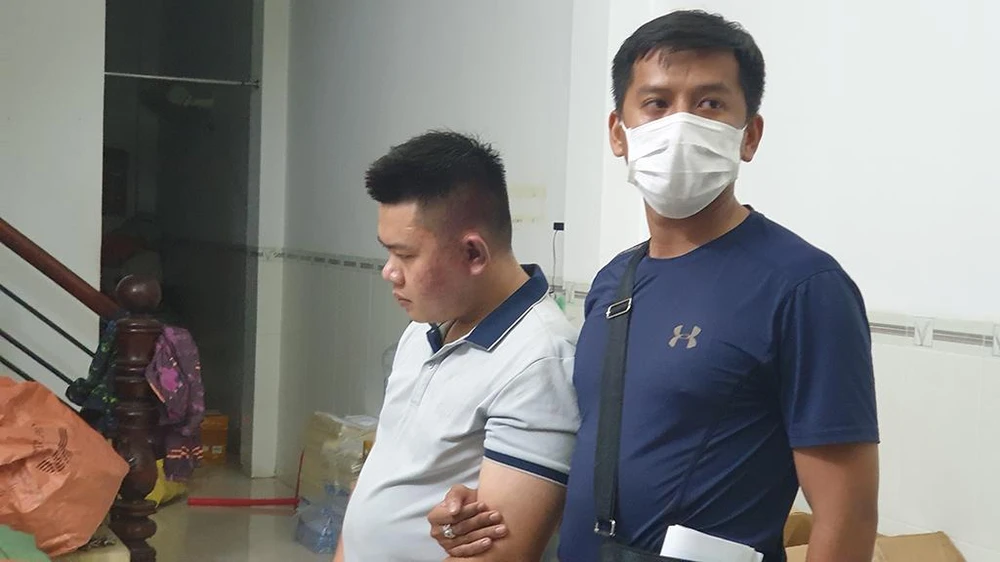 Thạch được xác định là người cầm đầu đường dây chuyên lừa đảo qua hình thức cho vay với lãi suất 0 đồng. Ảnh: NT