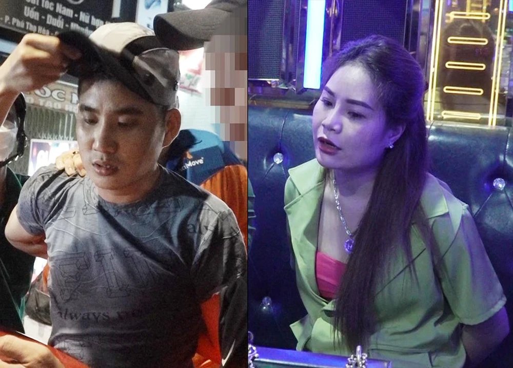 Hoài và Thơm trước đó đã bị bắt để điều tra về hành vi mua bán, tàng trữ trái phép chất ma túy. Ảnh: CA