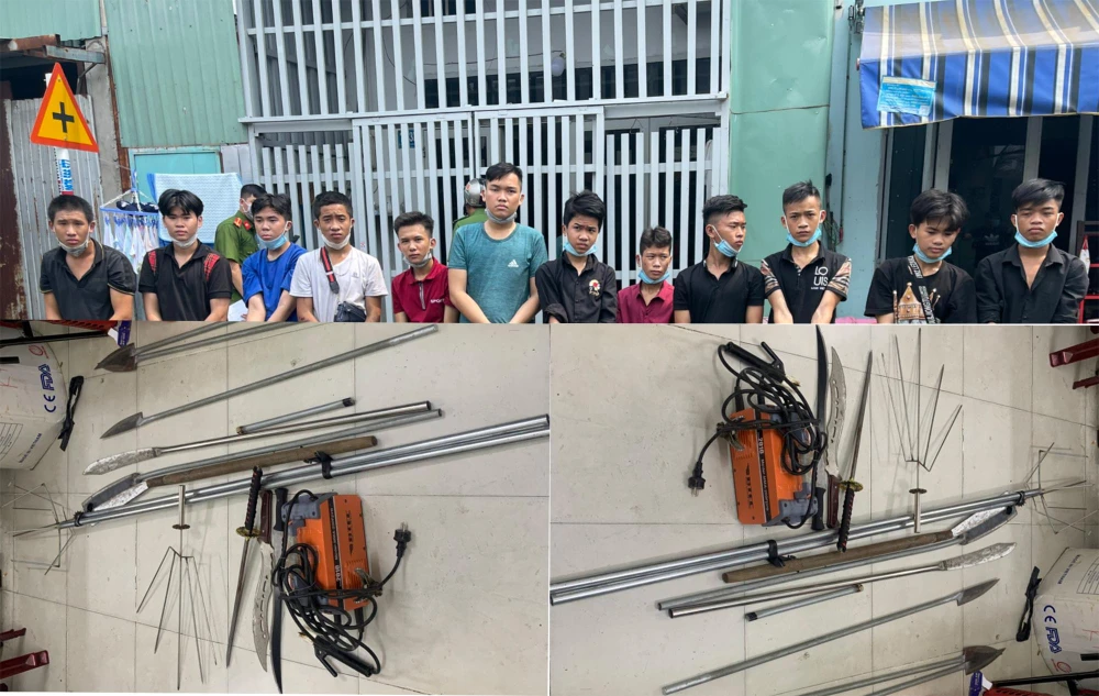 Công an huyện Hóc Môn khởi tố với nhóm người về tội gây rối trật tự công cộng. Ảnh: CA