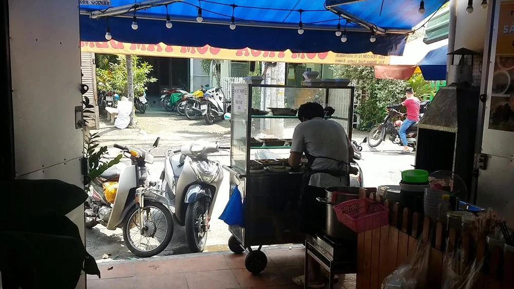 Nơi xảy ra vụ việc là tiệm cơm trên địa bàn quận 10, TP.HCM. Ảnh: NT