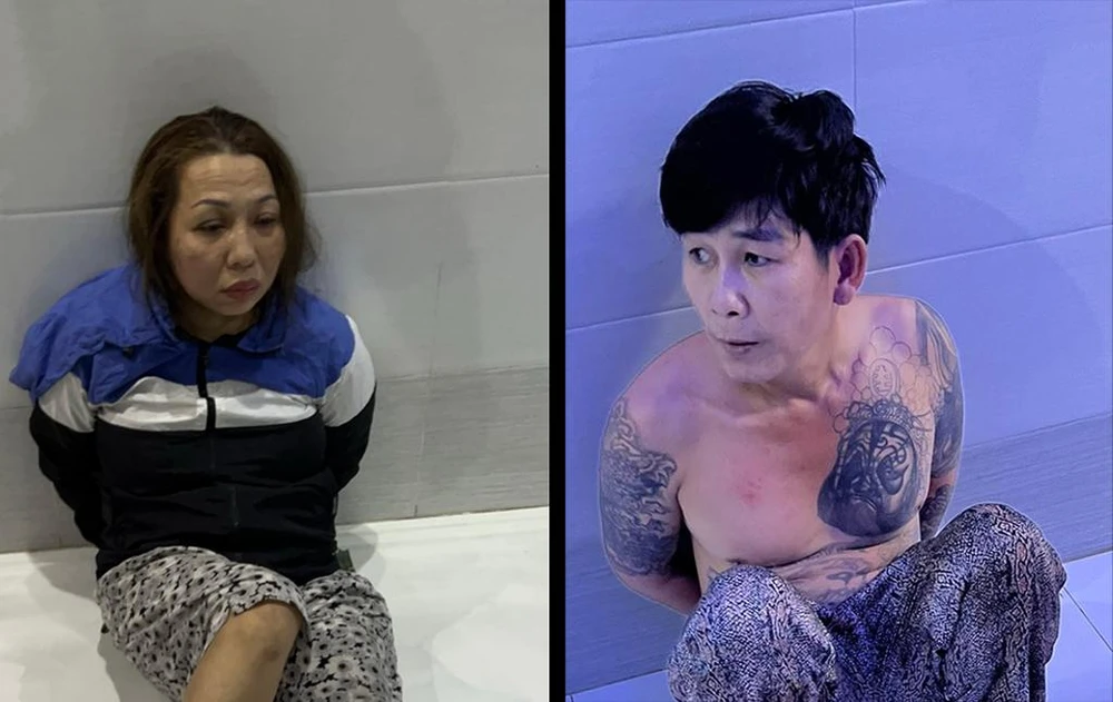 Thảo và Phước bị bắt tại một căn nhà tại Long An. Ảnh: CA