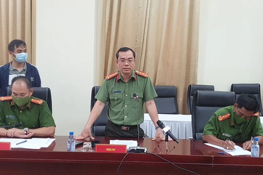 Đại tá Lê Quang Đạo, Trưởng Phòng PV01 thông tin về vụ việc nam sinh mất tích ở Bến xe Miền Đông hồi giữa tháng 2-2022. Ảnh: NY
