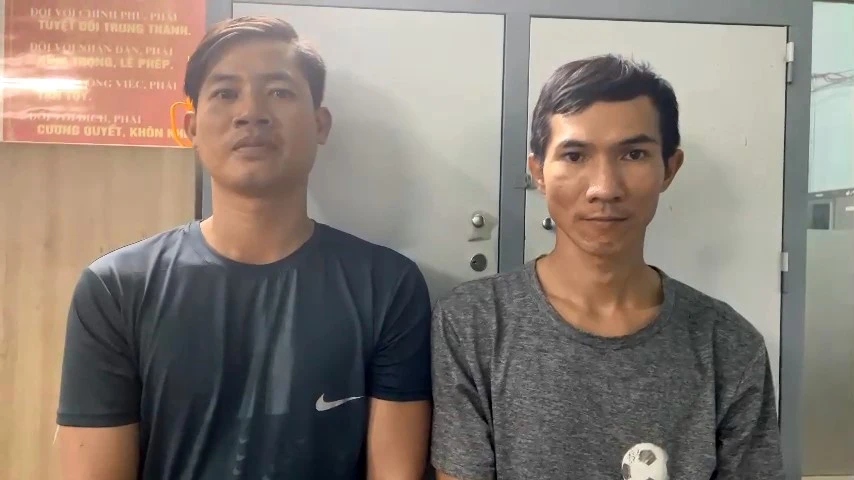 Trọn và Nhân đang bị công an tạm giữ để điều tra, xử lý. Ảnh: CA