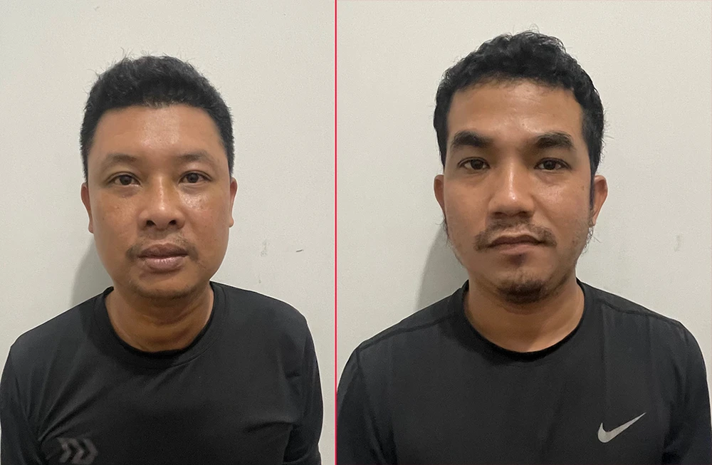 Minh Trung và Bằng tại cơ quan điều tra. Ảnh: CA Minh Trung và Bằng tại cơ quan điều tra. Ảnh: CA