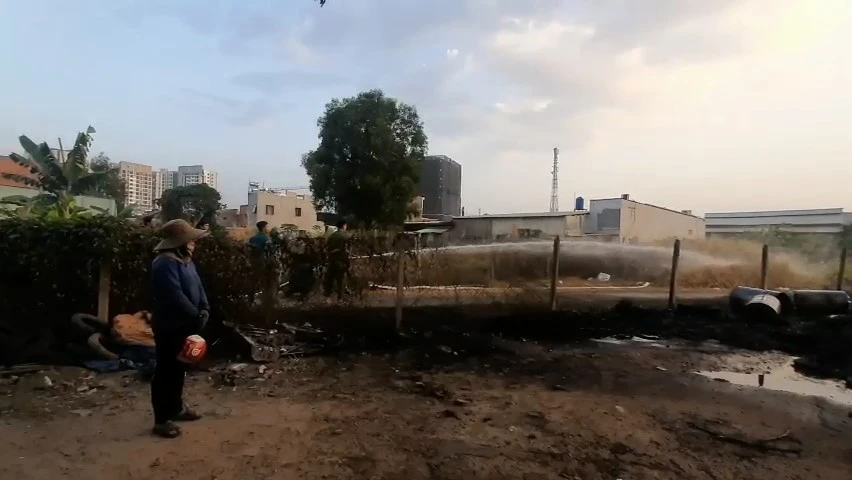 cháy bãi lốp xe phường thạnh xuân