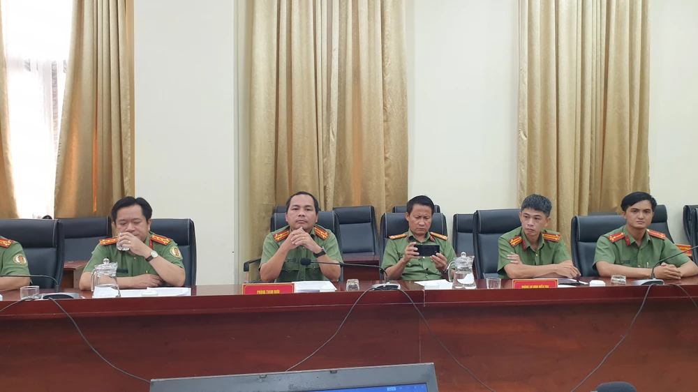 Công an TP.HCM tổ chức họp báo cung cấp thông tin vào chiều ngày 24-3. Ảnh: HT