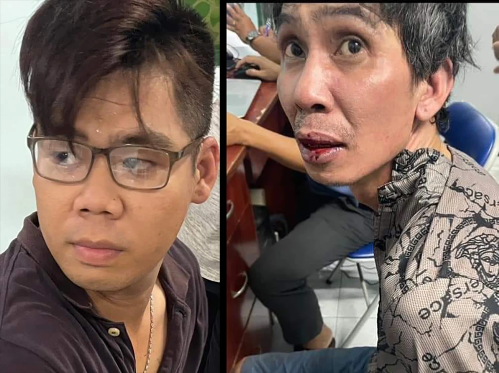 Tài và Dũng tại cơ quan điều tra. Ảnh: CA