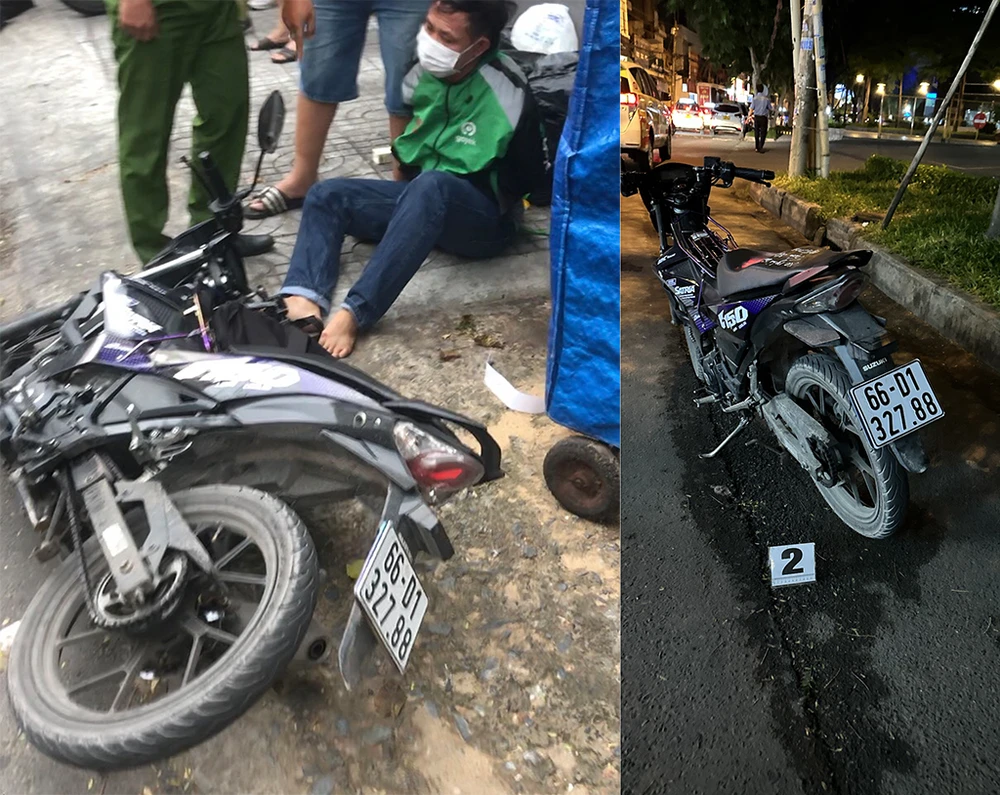 Công an cũng tạm giữ chiếc xe máy là phương tiện mà nhóm nghi can sử dụng trong vụ việc. Ảnh: CACC