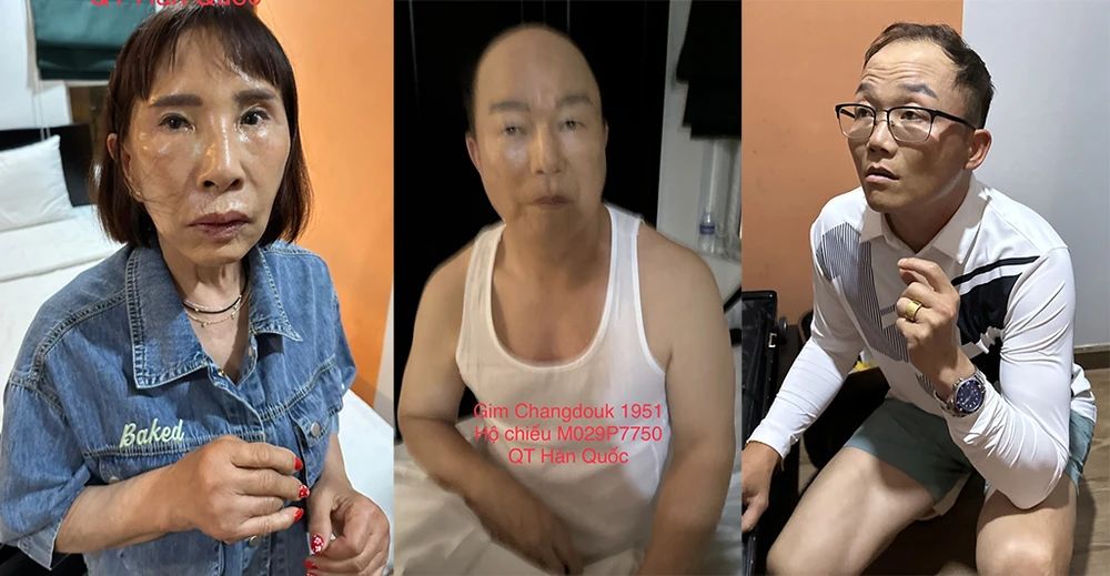 Lee Hyang, Chang Duok và Seong Hyun thời điểm bị bắt giữ. Ảnh: CA