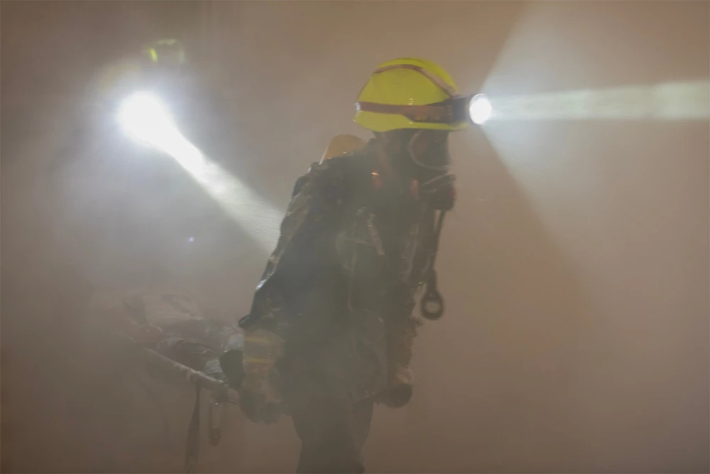 Buổi diễn tập với sự tham gia của khoảng 1.300 người thuộc nhiều đơn vị khác nhau.