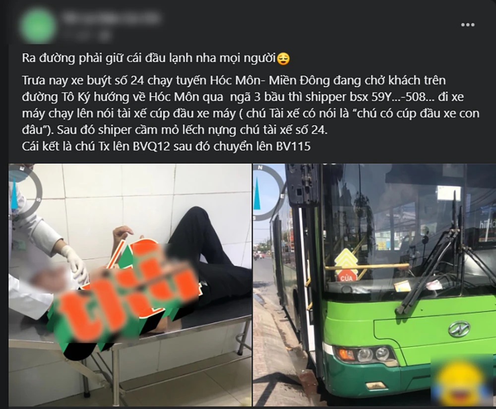 Sự thật vụ ‘tài xế xe buýt bị shipper nựng mỏ lết vào đầu vì cúp đầu’