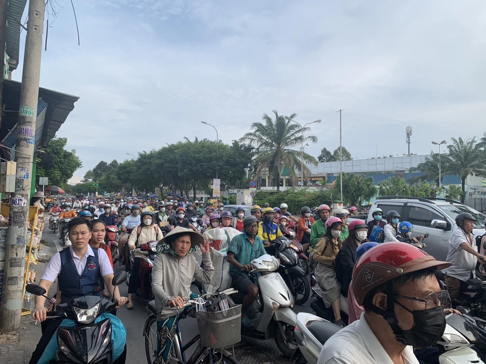 Cây bật gốc đè trúng nhiều xe máy trước quán cà phê ở Tân Phú