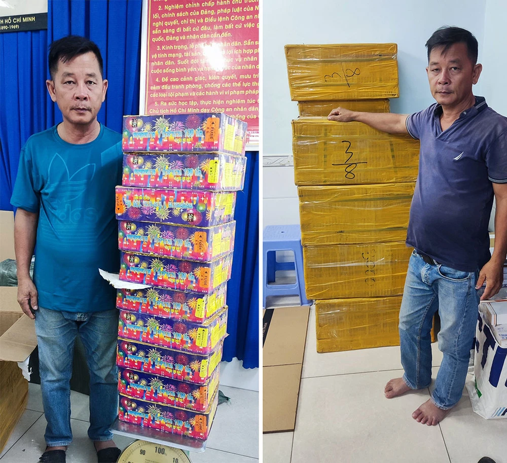 2 người trong đường dây vận chuyển hơn 6 tạ pháo dùng chành xe giao hàng