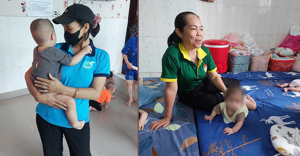 UBND phường Trung Mỹ Tây cử hơn 20 người tới chăm sóc các trẻ ở Mái ấm Hoa Hồng