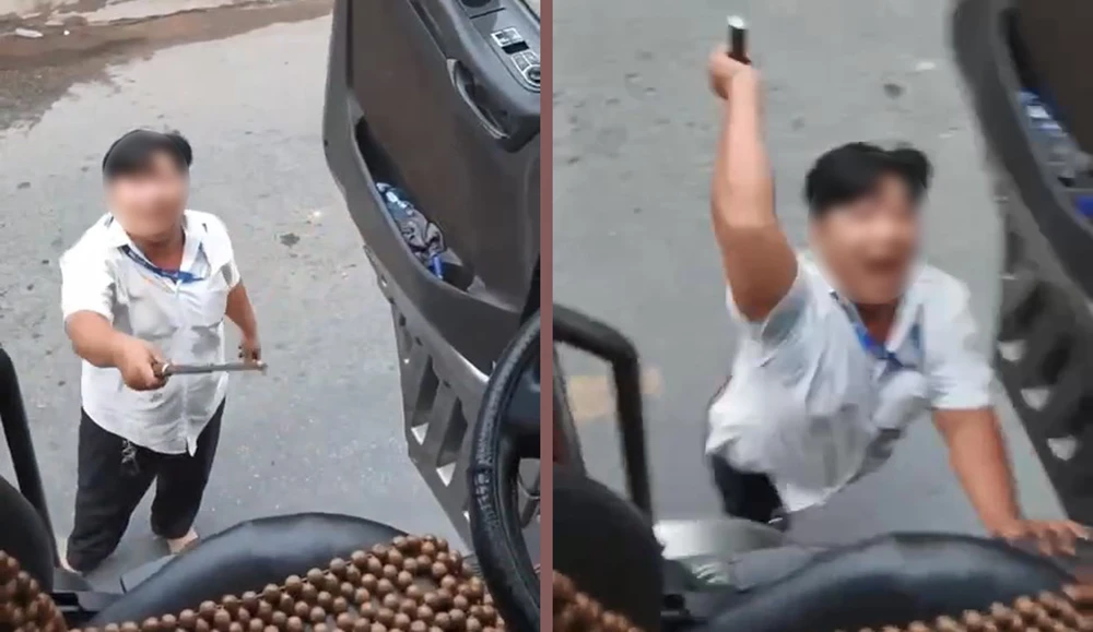 Truy xét tài xế ô tô cầm gậy sắt đập phá xe tải ở Hóc Môn ngày giáp Tết