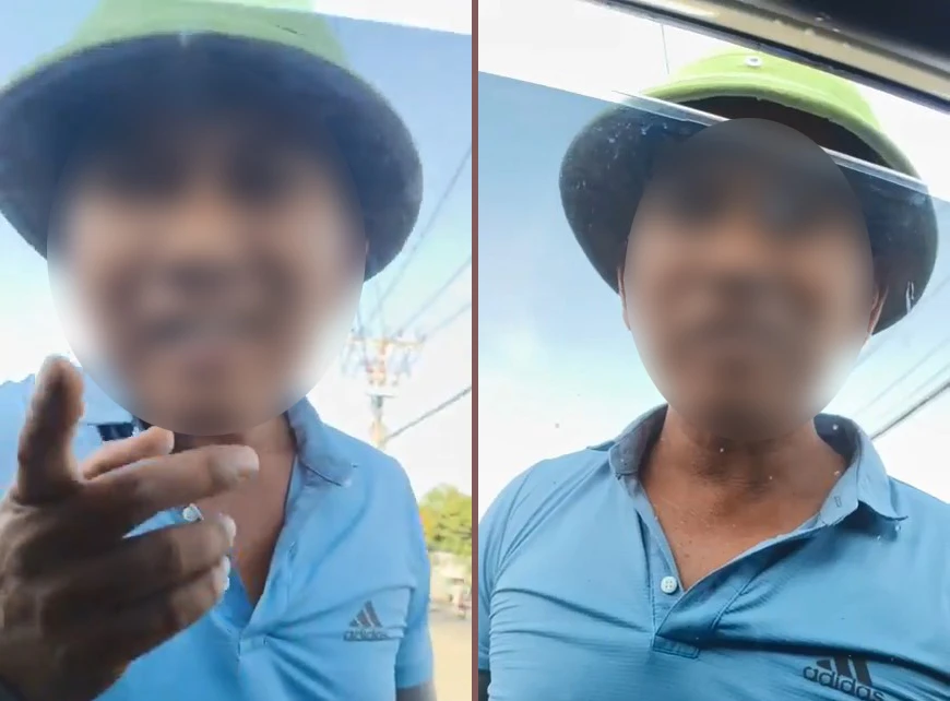 Người đàn ông chửi bới, nhổ nước bọt đòi tài xế xe taxi công nghệ trả tiền đỗ xe