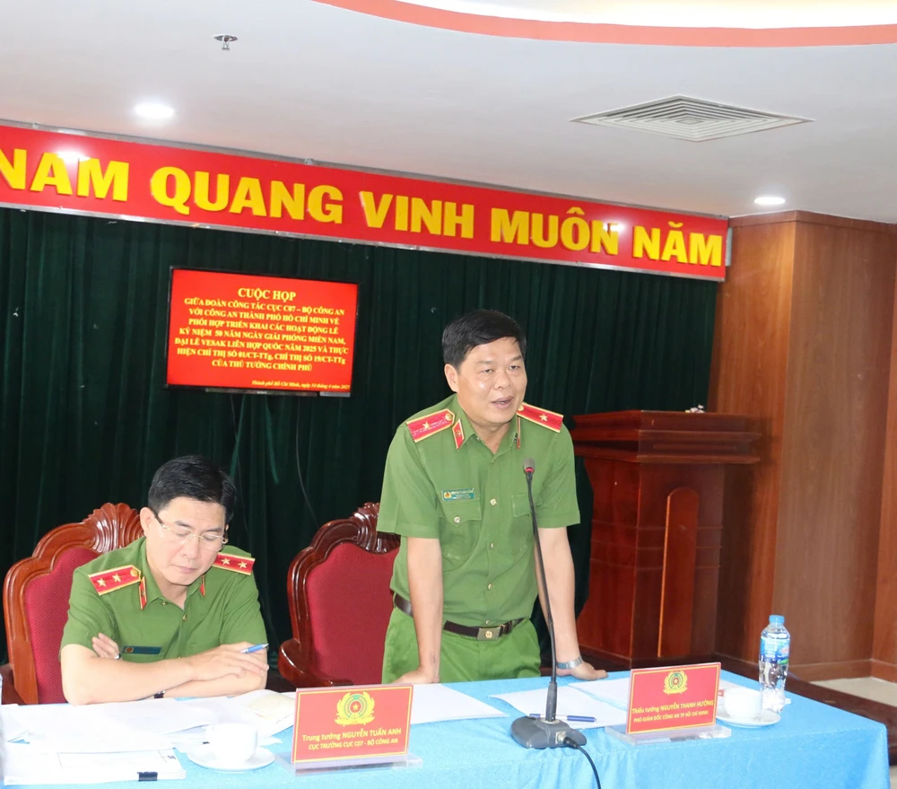 Cục C07 làm việc với Công an TP.HCM về công tác bảo vệ Lễ Kỷ niệm 50 năm Ngày giải phóng miền Nam, thống nhất đất nước